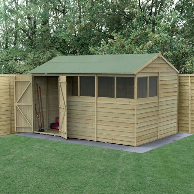4LIFE Reverse Apex Shed 12x8 - With Base / Installation Included / 6