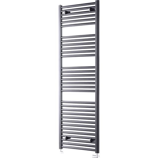 Pisa Straight Wall-Mounted Heated Towel Rail - Anthracite (160cm H x 60cm W x 8.8cm D)
