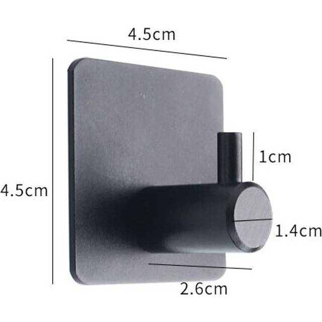(a-A-Black) Multi-purpose Wall Hook Door Keys Cloth Coat Hook Bathroom Towel Robe Hanger Hook Adhesive Kitchen Hardware Rack Shelf Bag Hook