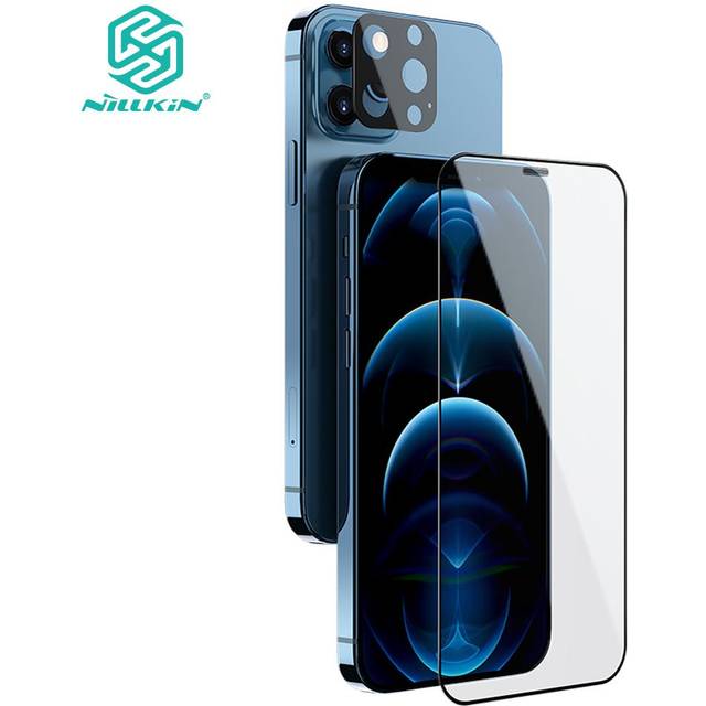 NILLKIN 2-i-1 HD Full Cover Härdat glas för iPhone 12 Pro Max Anti-Scratch Kamera Skärmskydd