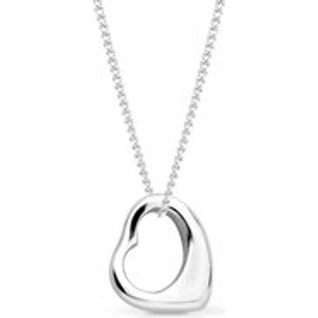 John Greed Signature Silver Small Floating Heart Necklace For Women - silver