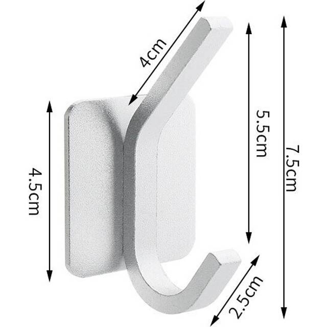 (a-D-Silver) Multi-purpose Wall Hook Door Keys Cloth Coat Hook Bathroom Towel Robe Hanger Hook Adhesive Kitchen Hardware Rack Shelf Bag Hook