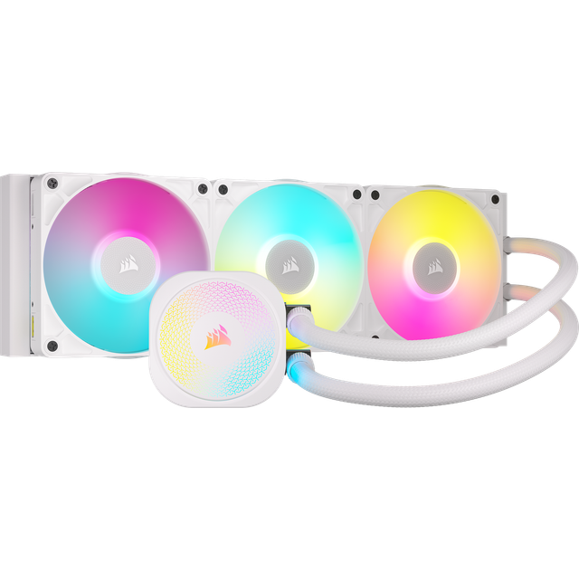 CORSAIR iCUE LINK TITAN 360 RX RGB CPU-Vätskekylare – 360 mm AIO – 3x RX120 RGB-Fläktar – Passar Intel LGA 1851/1700, AMD AM5/AM4 – iCUE LINK-Systemhubb Ingår – Vit