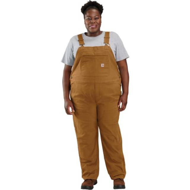 Carhartt Women's Rugged Flex Loose Fit Canvas Bib Overall  Carhartt Brown  3X Tall