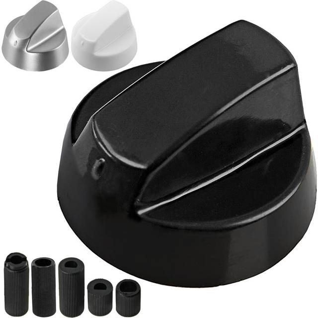 Oven knobs black silver white switch universal hob control knob replacement