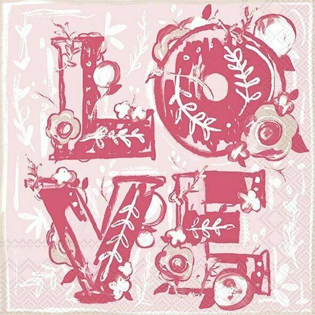 IHR Valentines Love Printed Lunch Paper Napkins 20-Pack Disposable 3-Ply