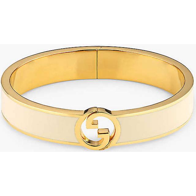 Gucci Womens Ivory Blondie Enamelled-metal Cuff Bracelet M - IVORY