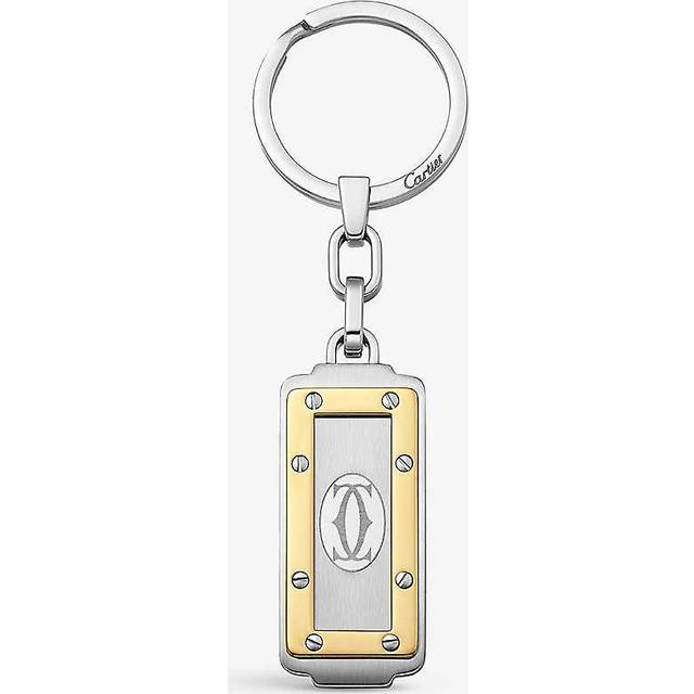 Cartier Grey Santos De Engraved Stainless-steel Keyring 1 Size - GREY