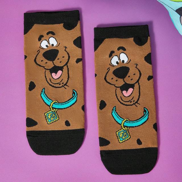 SHEIN 1 Pair Women&#39;s Cute Cartoon Dog Patterned Breathable Short Socks