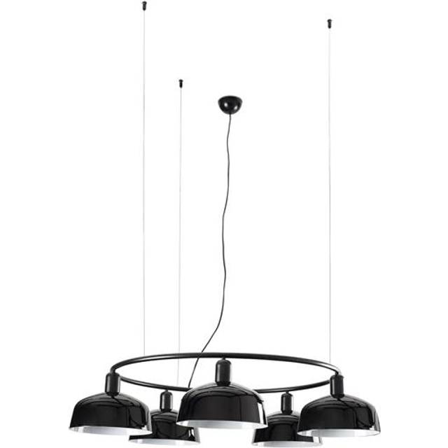 Faro Tatawin Medium 5 Light Cylindrical Pendant Ceiling Light Satin Black