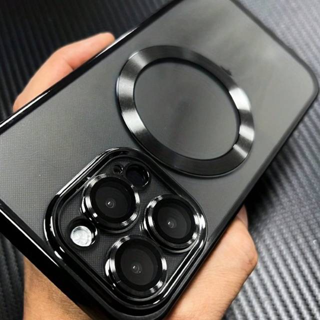 SHEIN Apple Iphone Cases For Men 1pc Minimalist Plating Clear Wireless Charge Phone Case Compatible With Iphone 16 15 14 13 12 11 Pro Max Plus X XS XR 7 8 E