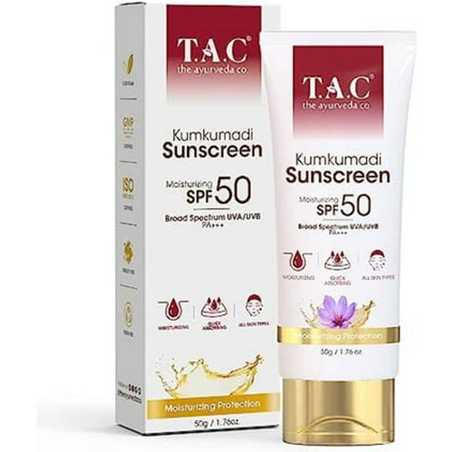 Tac - the ayurveda co. kumkumadi sunscreen | spf 50 with uva/uvb pa+++ | 50gm |