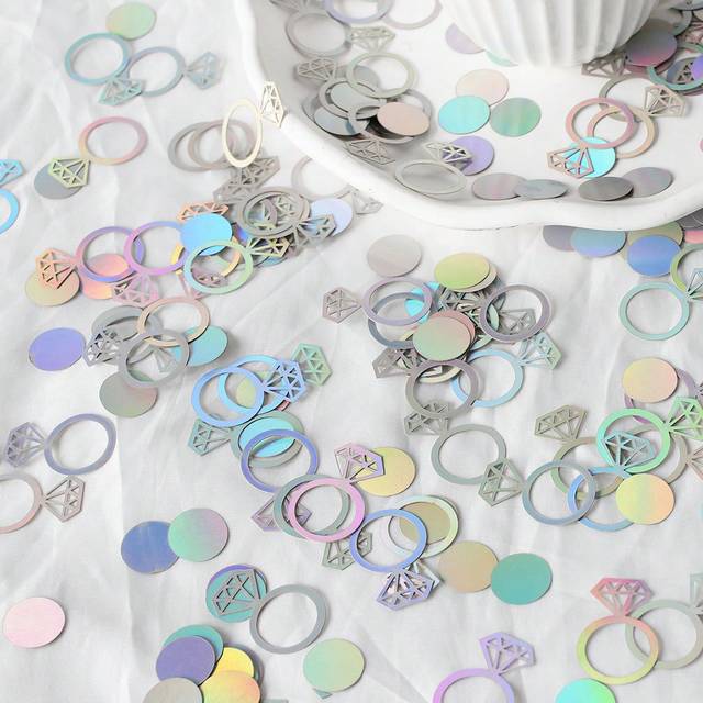 SHEIN 100pcs Colorful Ring Shaped Confetti For Wedding Birthday Party Table Decoration, Back To School Valentine Day