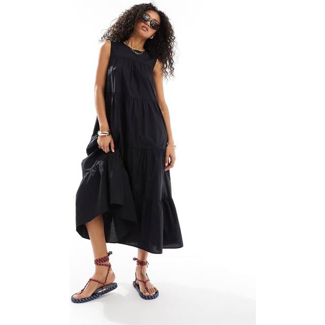 Black Tiered Rosalind Midi Dress (14)