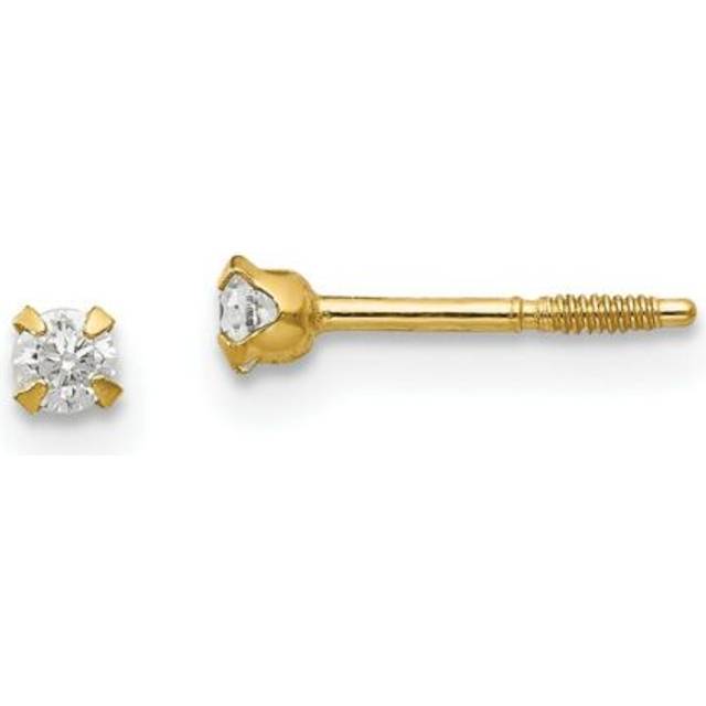 Quality Gold SE1729 14K Yellow Gold Madi K 2.25 mm CZ Baby Earrings