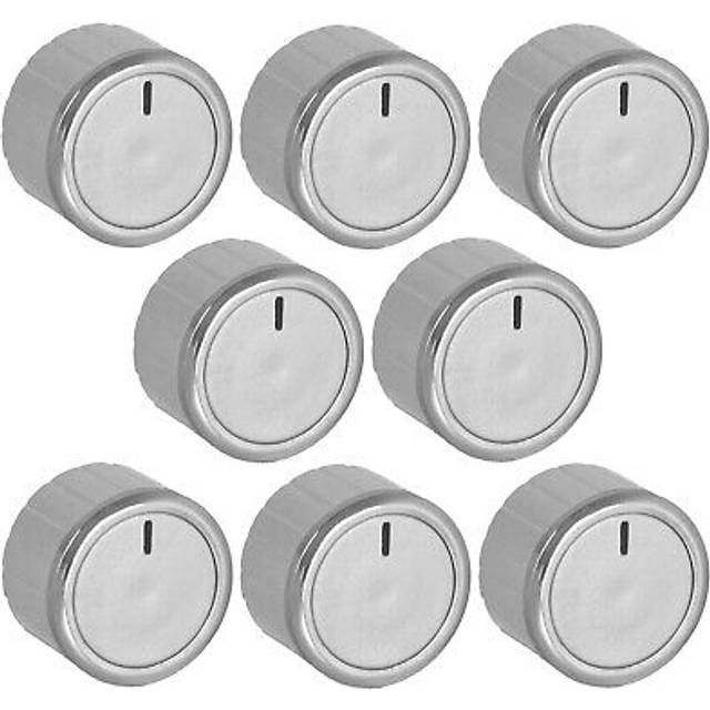 Oven knobs for zanussi electrolux control dial + adaptors cooker hob silver x 8