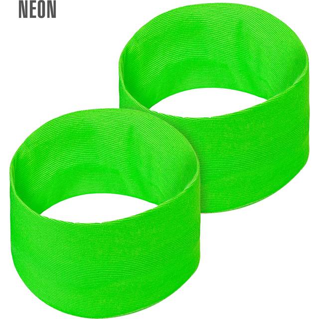 80er Jahre Neongrünes Schweißarmband 2er Set
