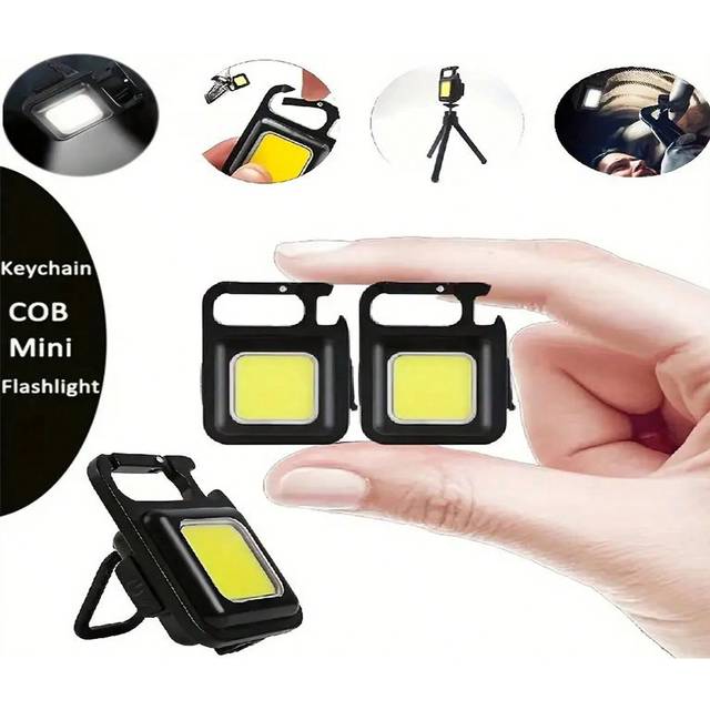 SHEIN 1Pc Portable LED Flashlight Mini Rechargeable Multifunctional Work Light, Keychain Small Pocket Lights For Outdoor, Camping, Car Lighting