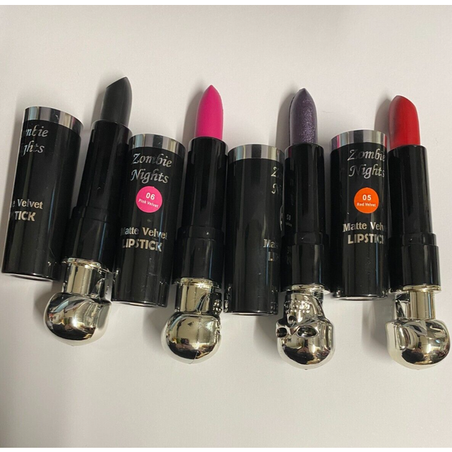 Zombie nights skull lipstick x 4 joblot bundle set