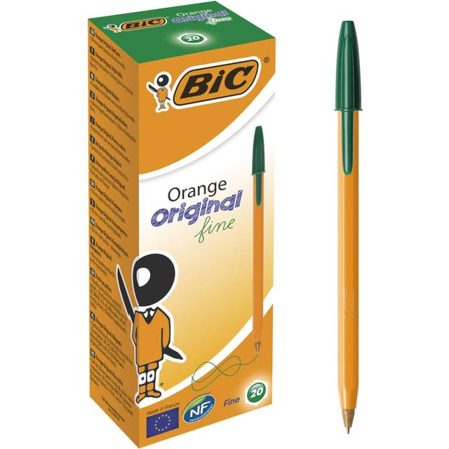 Orange Original Fine Ballpoint Pens Fine Point (0.8 mm) - Green, Box of 20