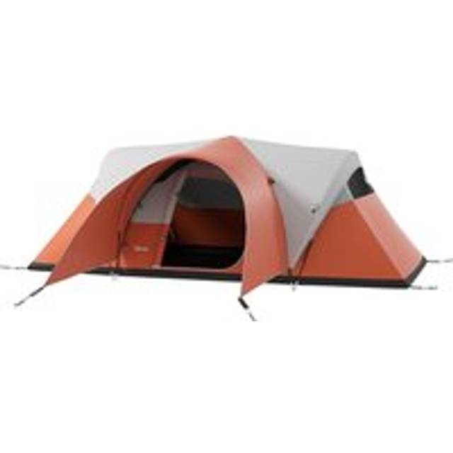 Outsunny 3000mm Waterproof Camping Tent for 5-6 Man, Family Tent with Porch and Sewn in Groundsheet, Portable with Bag, Orange