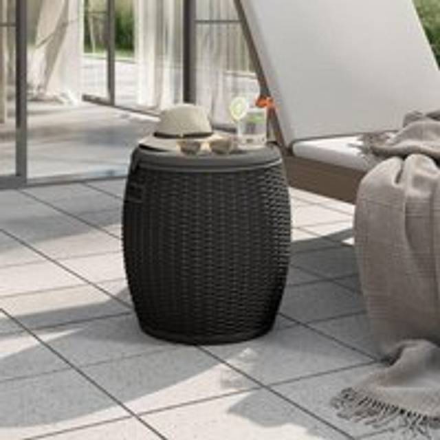 4-in-1 Garden Storage Box Black Polypropylene - One Size