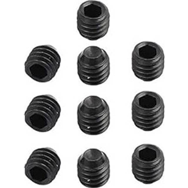 10Pcs Black M4 x 4mm Alloy Steel Hex Socket Set Grub Screws Headless Cup Point
