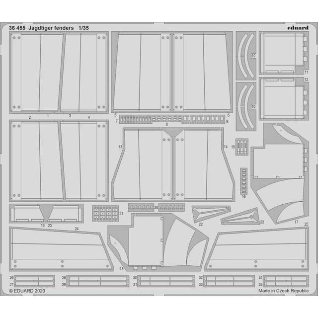 Eduard 36455 1:35 Etched Detailing Set for Takom Kits Sd.Kfz.186 Jagdtiger fende