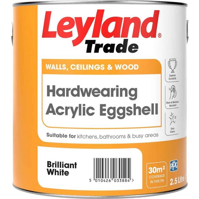 Trade acrylic eggshell paint - brilliant white 750ml