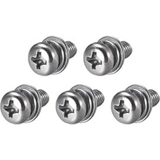 M5 x 12mm Stainless Steel Phillips Pan Head Machine Screws Bolts Combine with Spring Washer and Plain Washers 5pcs