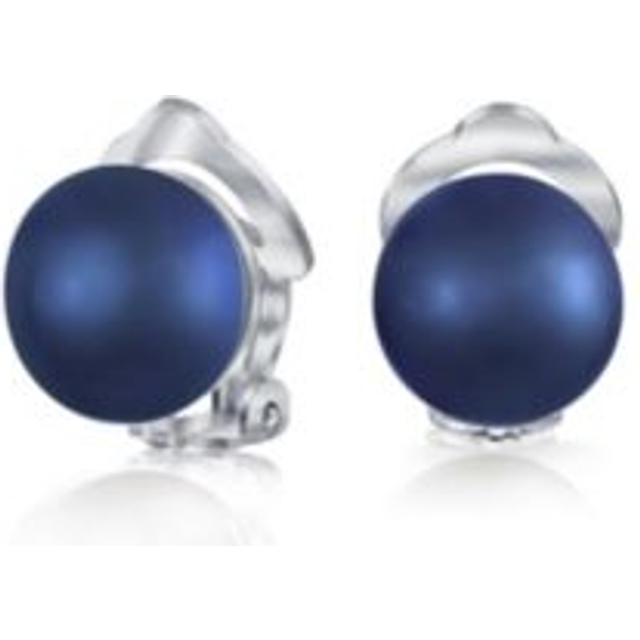Peacock Black Freshwater Dissected Pearls of Ball Stud Earrings for Women Sterling Silver Non Piercing Ears .925 black