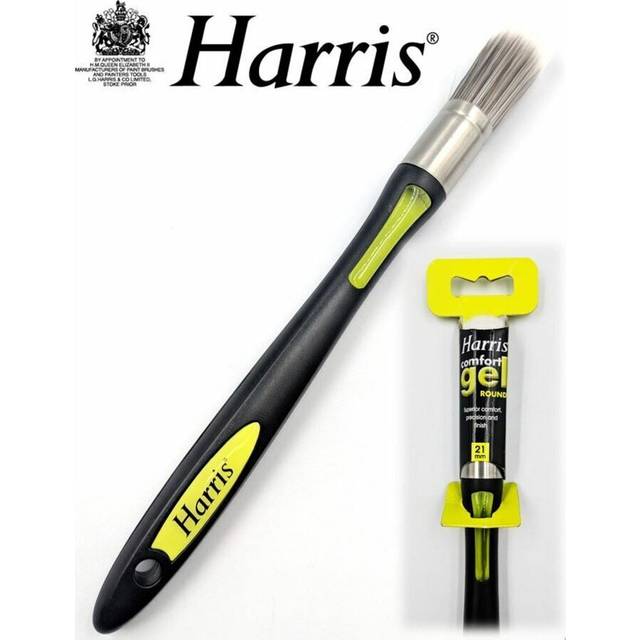 Harris Gel Round Sash Brush 21mm Wide Corner Bristle Furniture Chalk Paint Brush