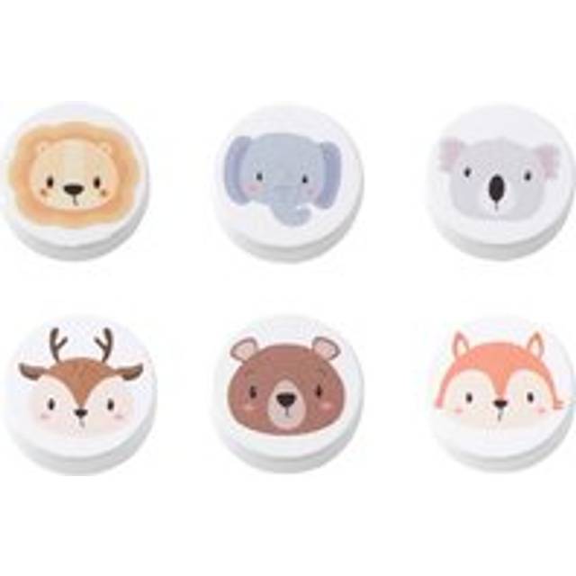 Alwaysh - 30 Pieces Wooden Children's Drawer Knobs, 35mm Round Cabinet Knobs for Bedroom, Wardrobe Wooden Handle White Door Knob for Kids with Screws