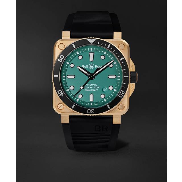 Bell & Ross - BR 03-92 Diver Limited Edition Automatic 42mm Bronze and Rubber Watch, Ref. No. BR0392-D-LT-BR/SRB - Men - Green