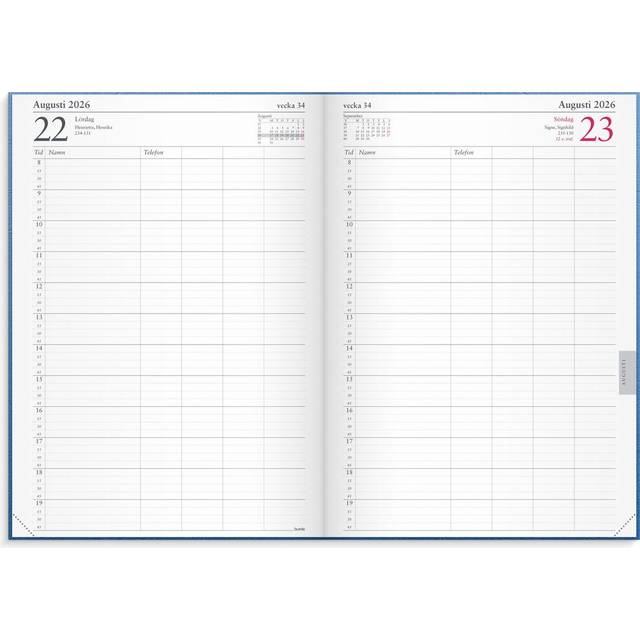 Kalender 2026 Tidjournal blå