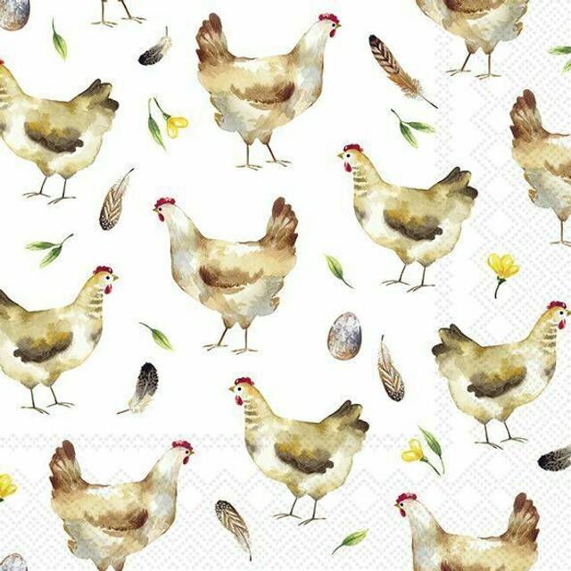 IHR Easter Chickens Print Cocktail Paper Napkins 20 Disposable 3-Ply