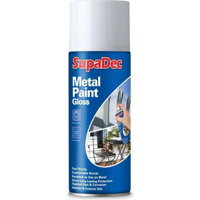 SupaDec Metal Spray Paint 400ml Gloss White