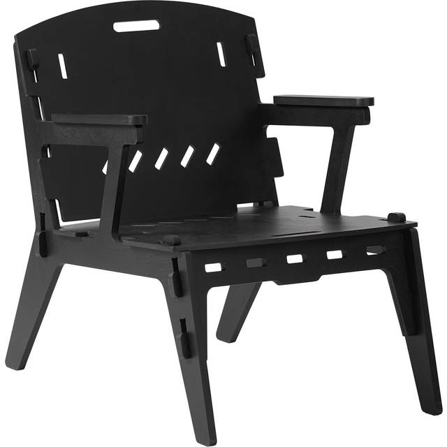 Sobuy - Armchair Leisure Relax Chair,in Mortise and Tenon Structure,Black,HFST02-SCH