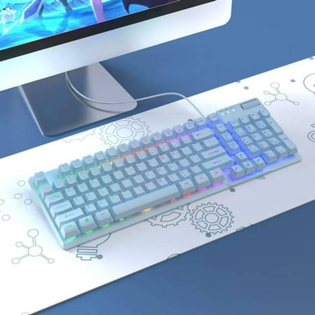 AJAZZ AF981 Gaming Mechanical Keyboard Hot-swappable All Keys Mixed Light Dazzle Colour Gaming