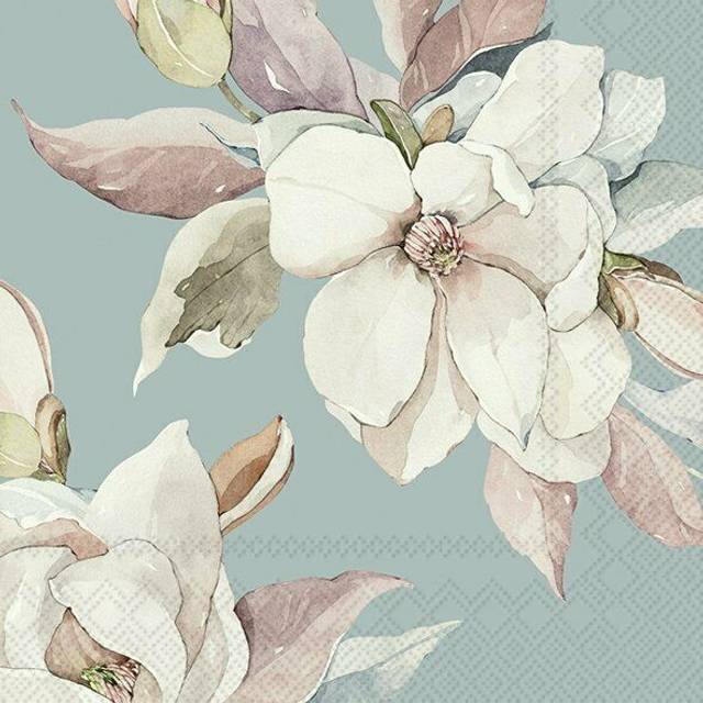 IHR Spring Eloise Flower Blue Print Lunch Paper Napkins 20 Disposable 3-Ply