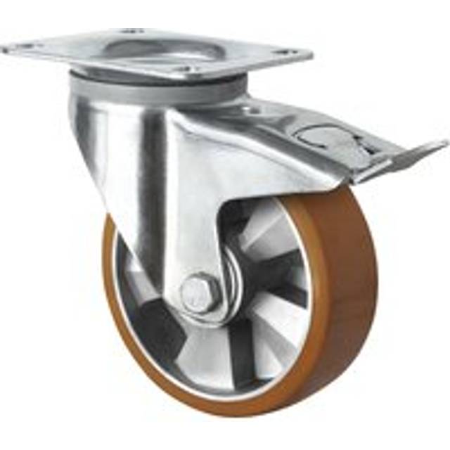 eurokraft basic wheel Ø x width 125 x 50 mm, 2+ items, wheel Ø x width 125 x 50 mm, 2+ items, swivel castor with double stop