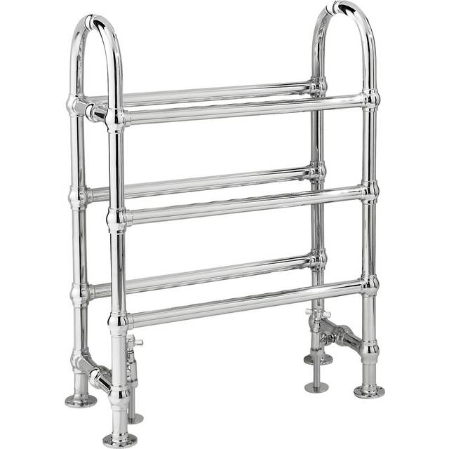 Clevedon Floor Mount Water-Fed Heated Towel Rail - Chrome;Chrome;Chrome;Chrome;Chrome;Chrom (77.8cm H X 68.3cm W X 22.8cm D)