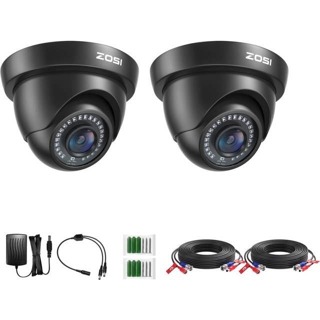 ZOSI 2Pcs Security CCTV Camera 1080P Outdoor Night Vision Waterproof