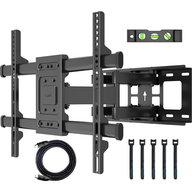 BONTEC TV Wall Bracket for 32-85 inch LED LCD Flat & Curved Screen, Swivel Tilt TV Wall Mount Full Motion, Heavy Duty Strong Solid Dual Arms up to