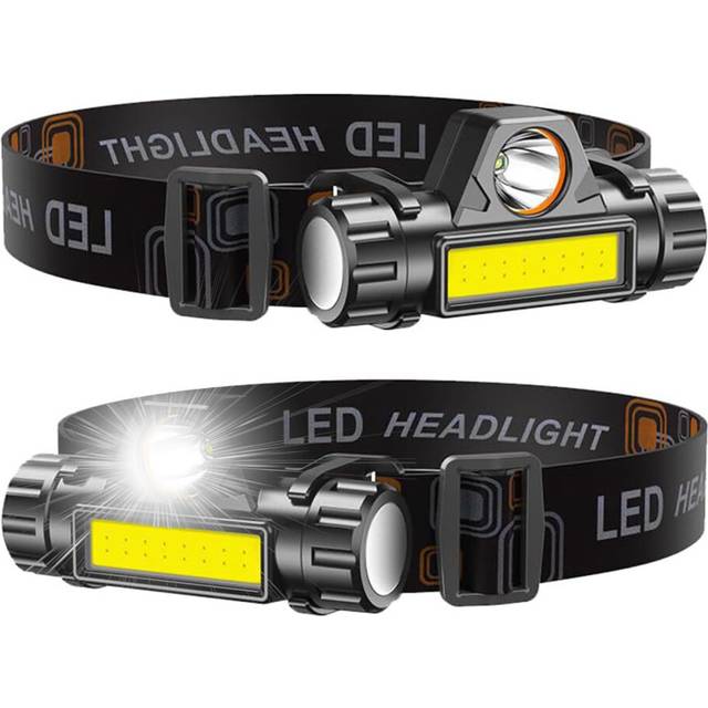 Chronus 2000 Lumens Headlamp Rechargeable Ultra-Light Waterproof,2 Pack Head Lamp Flashlight 2 Mode 1200mAh for