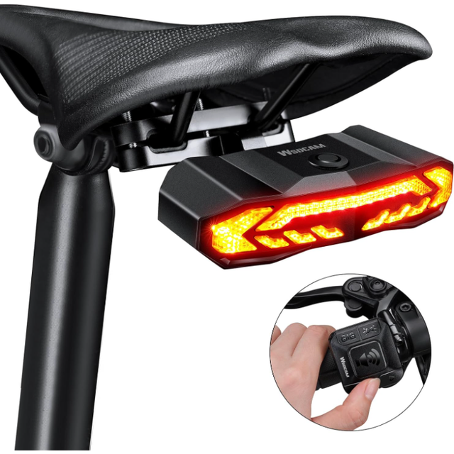Chronus 5-in-1 Smart Bike Tail Light with Turn Signals and Brake Light, Bike Alarm Horn with Remote, Rechargeable Bike Alarm, Auto ON/OFF, IP65