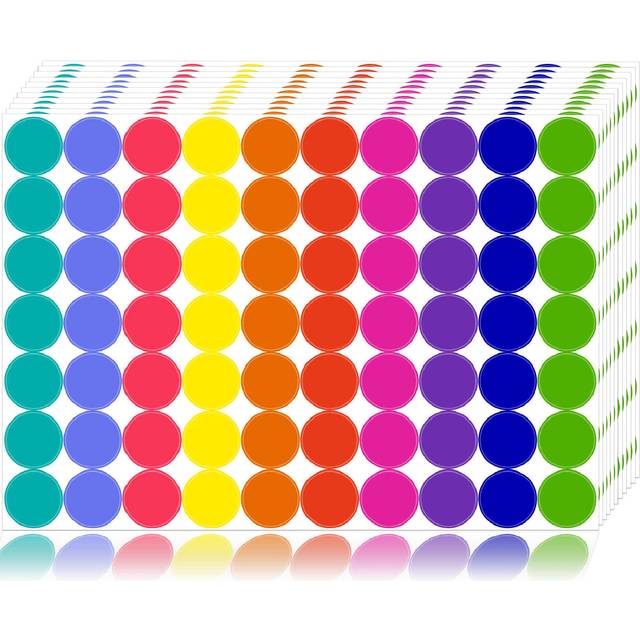 1400 PCS Colored Dot Stickers Round Color Coding Labels Polka Circle D