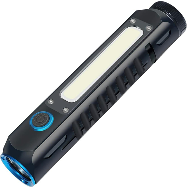 Chronus Flashlight Rechargeable Magnetic LED Flashlight 500LM Super Bright LED Tactical Flashlight with Cob Sidelight Waterproof 8 Modes(Black)