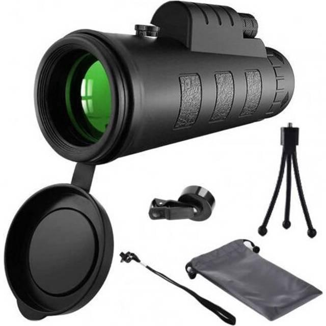 (2) Useful Monocular Telescope Multifunctional HD-compatible Night Vision 40 x 60 Compass Optical Zoom Phone Telescope for Travel
