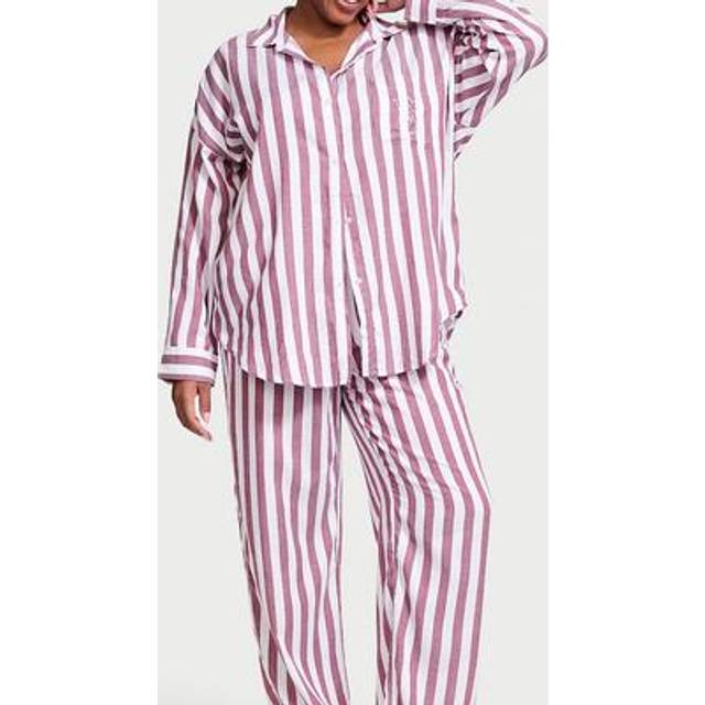 Victoria's Secret Pink Rouge Stripe Modal Long Pyjama Set - pink rouge stripe - XS REG
